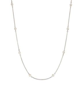 Lauren Conrad silver tone faux pear long necklace